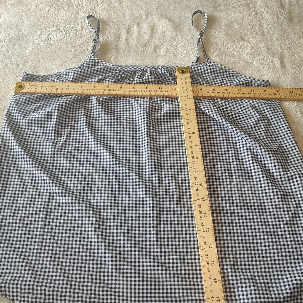 Time and Tru Black White Gingham Cami Top‎ Adjustable Straps Women Large 12-14